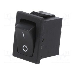 1 pcs x E-SWITCH - R1966ABLKBLKFF - ROCKER, SPST-NO, Pos: 2, ON-OFF, 8A/250VAC, black, none, Body: black