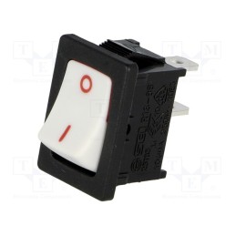 1 pcs x SCI - R13-66A-02-BWR2 - ROCKER, SPST, Pos: 2, ON-OFF, 10A/250VAC, white-red, none, 50mΩ