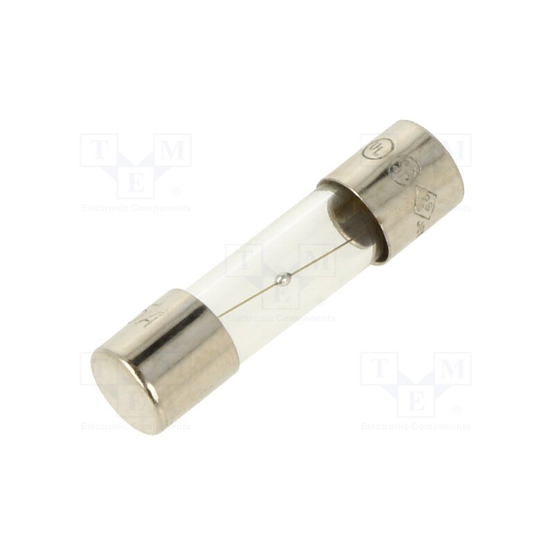 5 pcs x OPTIFUSE - MSC-1.25A - Fuse: fuse, medium time-lag, 1.25A, 250VAC, glass, 5x20mm, brass