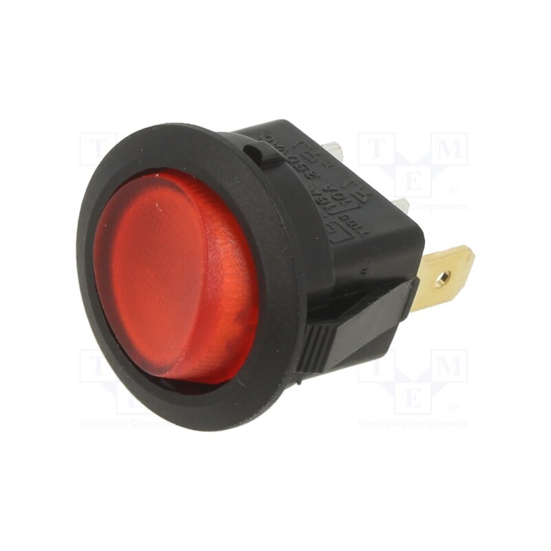 1 pcs x E-SWITCH - RR111C1000-116 - ROCKER, SPST-NO, Pos: 2, OFF-ON, 16A/125VAC, transparent, LED,point