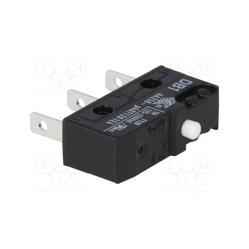 1 pcs x ZF - DB1C-B1AA - Microswitch SNAP ACTION, 6A/250VAC, 0.1A/80VDC, without lever