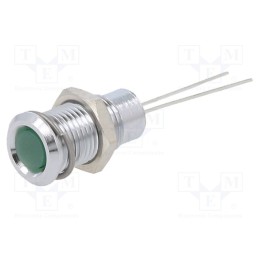 1 pcs x CML INNOVATIVE TECHNOLOGIES - 19010001 - Indicator: LED, flat, green, 2.2VDC, Ø8mm, 2pin, metal