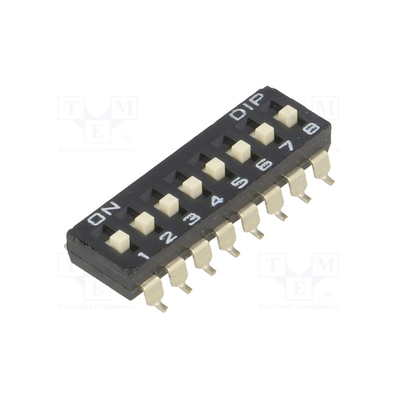 1 pcs x DIPTRONICS - DM-08-V - Switch: DIP-SWITCH, Poles number: 8, ON-OFF, 0.1A/50VDC, Pos: 2