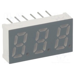 1 pcs x LUCKYLIGHT - KW3-304AGA - Display: LED, 7-segment, 8mm, 0.31', No.char: 3, yellow-green, anode