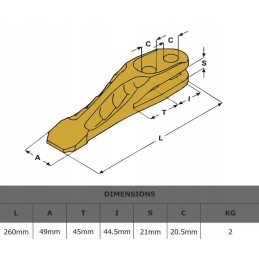 Tooth jcb 3cx 4cx screws reinforced system
