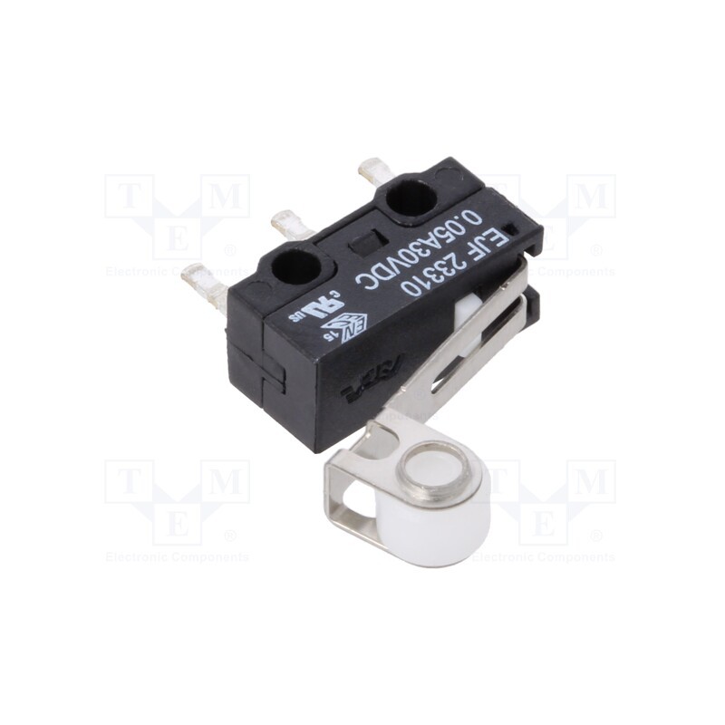 1 pcs x ECE - EJF2331000 - Microswitch SNAP ACTION, 0.05A/30VDC, with lever (with roller)
