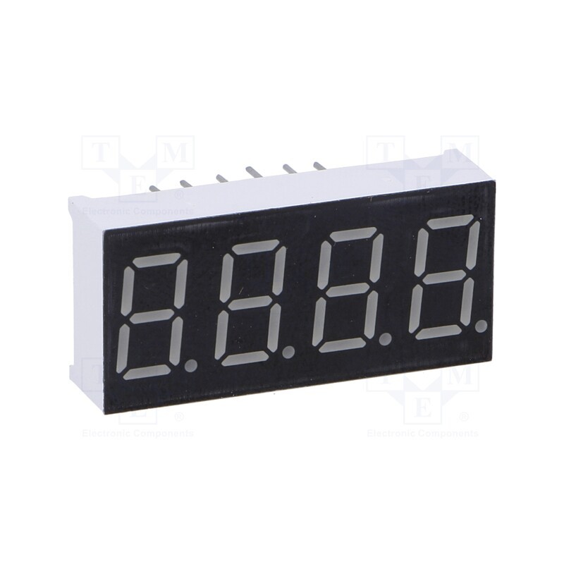 1 pcs x LUCKYLIGHT - KW4-361ASB - Display: LED, 7-segment, 9.2mm, 0.36', No.char: 4, red, 2÷4mcd, anode