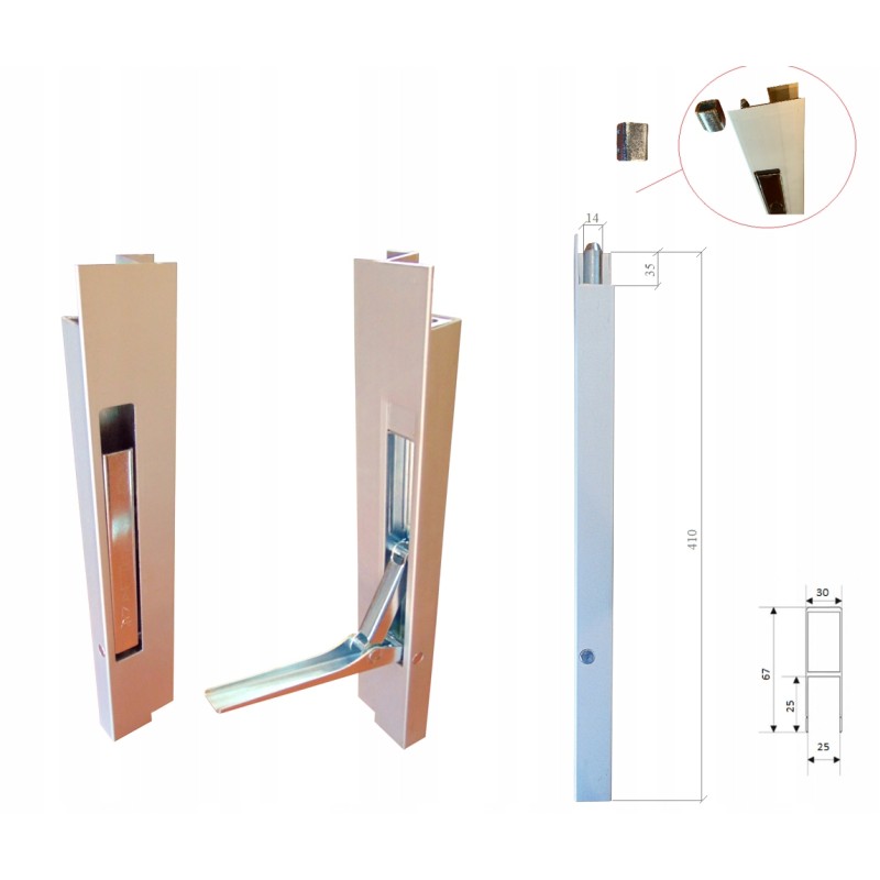H400 aluminum side vertical lock, plz handles