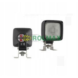 Halogen work lamp with omega holder and built-in