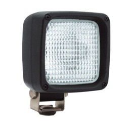 Halogen work lamp with omega holder and built-in