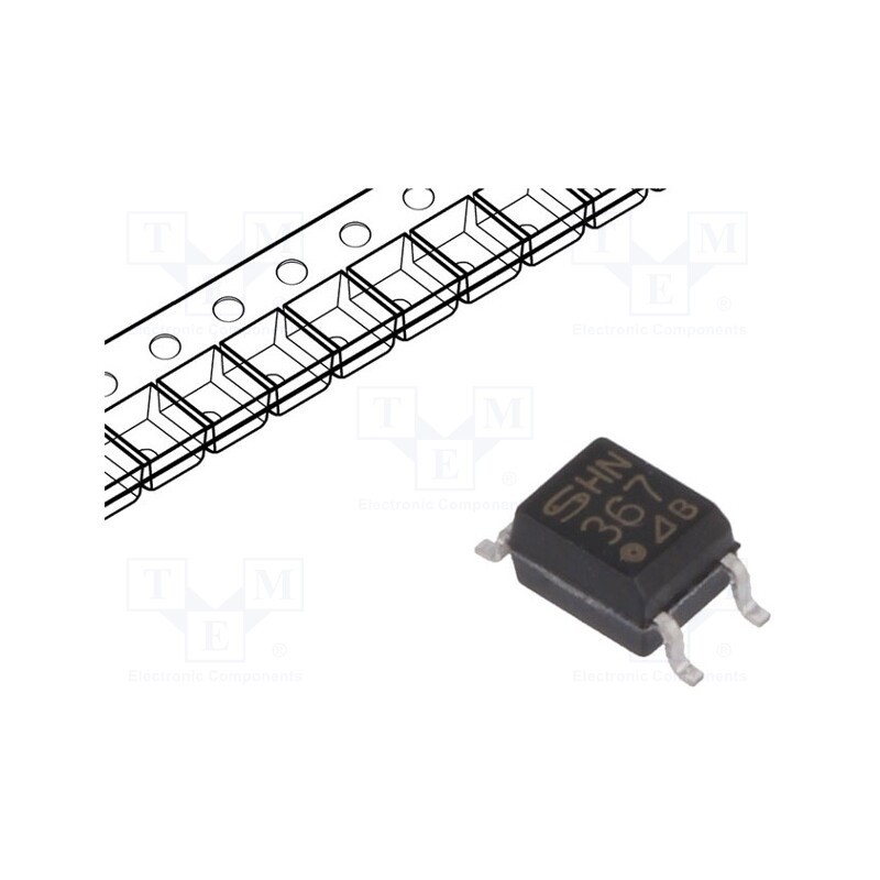 1 pcs x SHARP - PC367N2J000F - Optocoupler, SMD, Ch: 1, OUT: transistor, Uinsul: 3.75kV, Uce: 80V