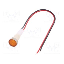 1 pcs x NINIGI - IND10P-110Y-W - Indicator: LED, flat, yellow, 110VDC, 110VAC, Ø10mm, leads 200mm