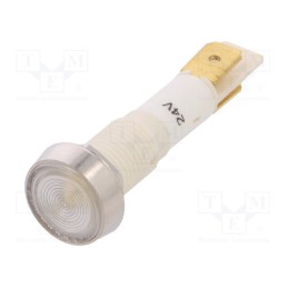 1 pcs x NINIGI - IND10P-24W-C - Indicator: LED, flat, white, 24VDC, 24VAC, Ø10mm, plastic