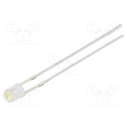 1 pcs x OPTOSUPPLY - OSW5DK3761B-12V - LED, 3mm, white cold, 2180÷3000mcd, 60°, Front: convex, 15V, 225mW