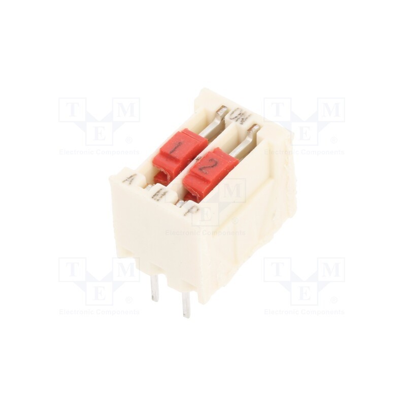 1 pcs x TE Connectivity - 5161390-2 - Switch: DIP-SWITCH, Poles number: 2, OFF-ON, 0.025A/50VDC, Pos: 2