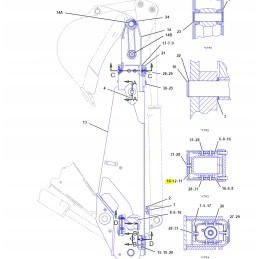 Cat excavator loader arm extension slide 15mm