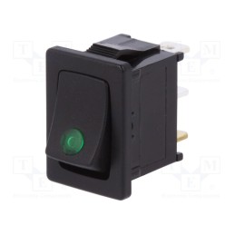 1 pcs x SCI - R13-66B2-02-BBG - ROCKER, SPST, Pos: 2, ON-OFF, 16A/12VDC, black, LED,point, 12V, 50mΩ