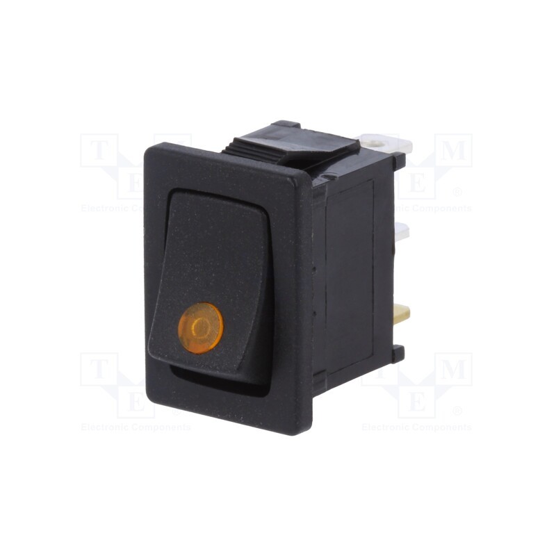 1 pcs x SCI - R13-66B2-02-BBY - ROCKER, SPST, Pos: 2, ON-OFF, 16A/12VDC, black, LED,point, 12V, 50mΩ