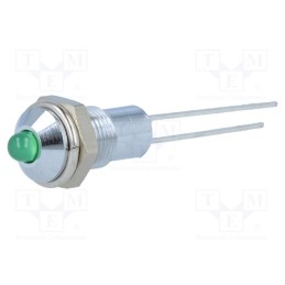 5 pcs x SIGNAL-CONSTRUCT - SMQS062 - Indicator: LED, prominent, green, Ø6.2mm, IP40, for PCB, brass