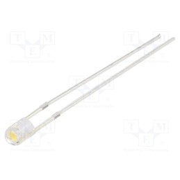 1 pcs x OPTOSUPPLY - OSM5DK3761B-12V - LED, 3mm, white warm, 1560÷2180mcd, 60°, Front: convex, 15V, 225mW