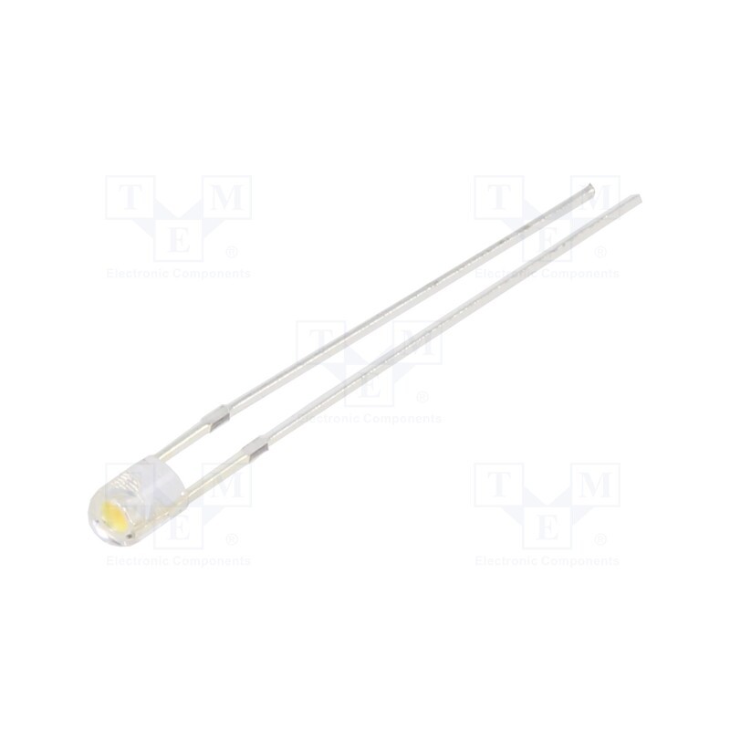 1 pcs x OPTOSUPPLY - OSM5DK3761B-12V - LED, 3mm, white warm, 1560÷2180mcd, 60°, Front: convex, 15V, 225mW