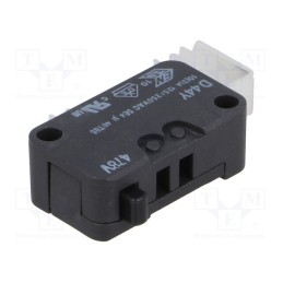 1 pcs x ZF - D443-P4AA - Microswitch SNAP ACTION, 10A/250VAC, without lever, SPDT, Pos: 2