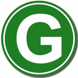 Sticker letter g marking low noise truck 12cm