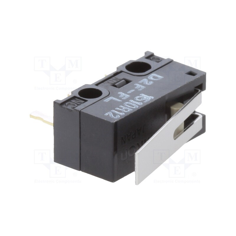 1 pcs x OMRON OCB - D2FFL - Microswitch SNAP ACTION, 3A/125VAC, with lever, SPDT, ON-(ON)