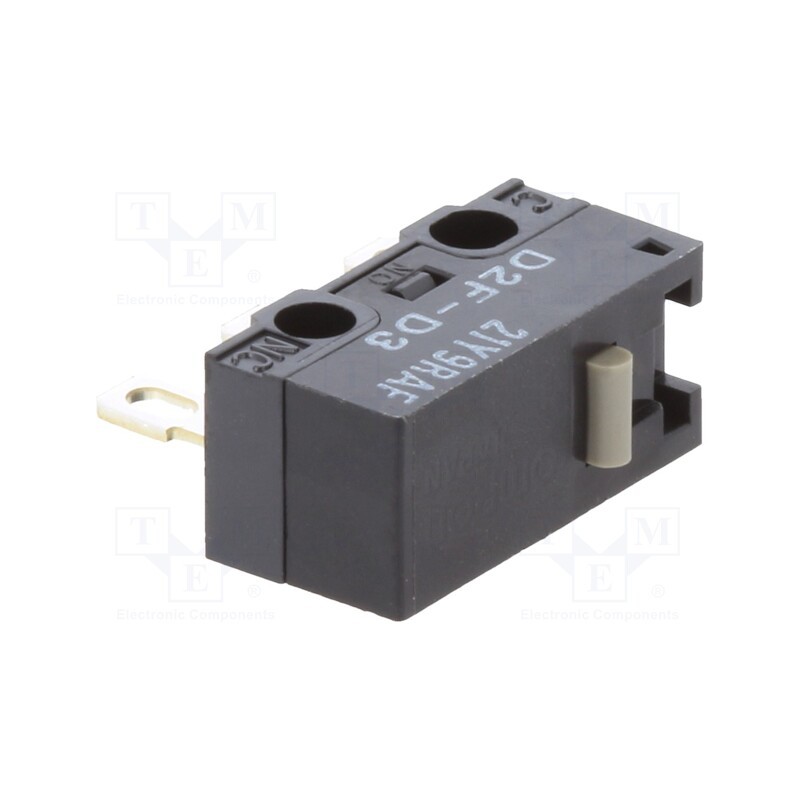 1 pcs x OMRON OCB - D2FD3 - Microswitch SNAP ACTION, 3A/125VAC, without lever, SPDT, ON-(ON)