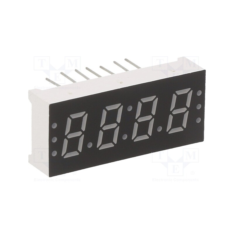 1 pcs x OPTOSUPPLY - OSL40301-LRA - Display: LED, 7-segment, 7.6mm, 0.3', No.char: 4, red, 100mcd