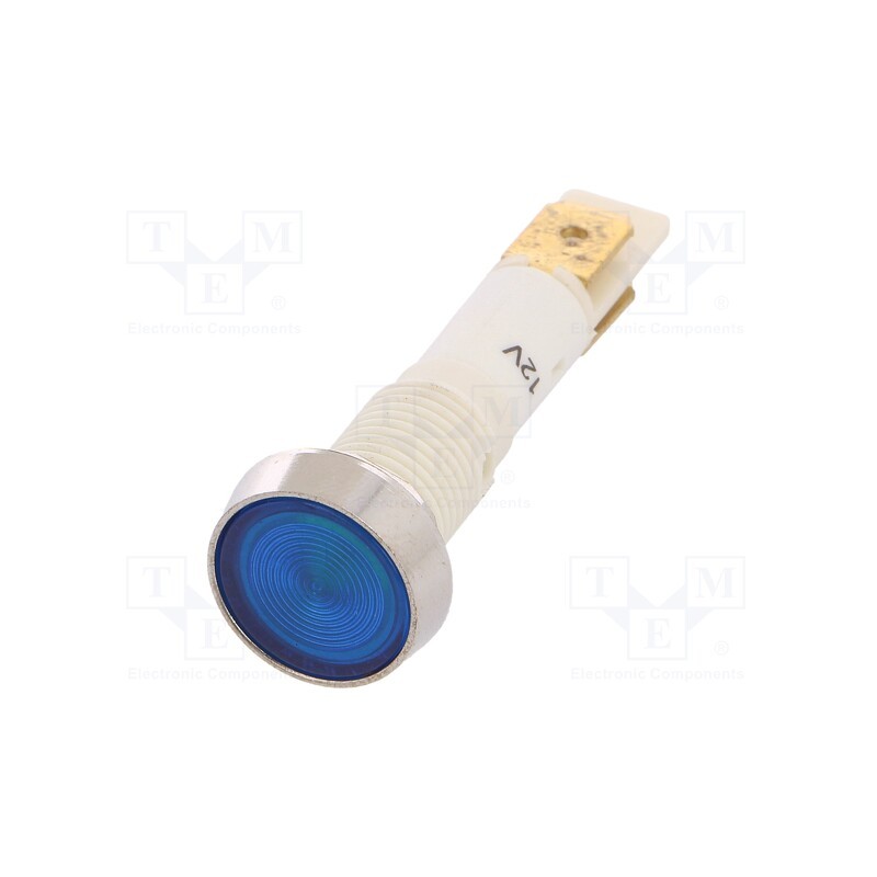 1 pcs x NINIGI - IND10P-12B-C - Indicator: LED, flat, blue, 12VDC, 12VAC, Ø10mm, plastic