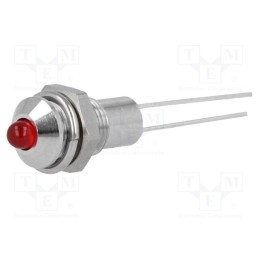 5 pcs x SIGNAL-CONSTRUCT - SMQS060 - Indicator: LED, prominent, red, Ø6.2mm, IP40, for PCB, brass