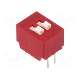 1 pcs x C&K - BD02 - Switch: DIP-SWITCH, Poles number: 2, OFF-ON, 0.025A/25VDC, Pos: 2