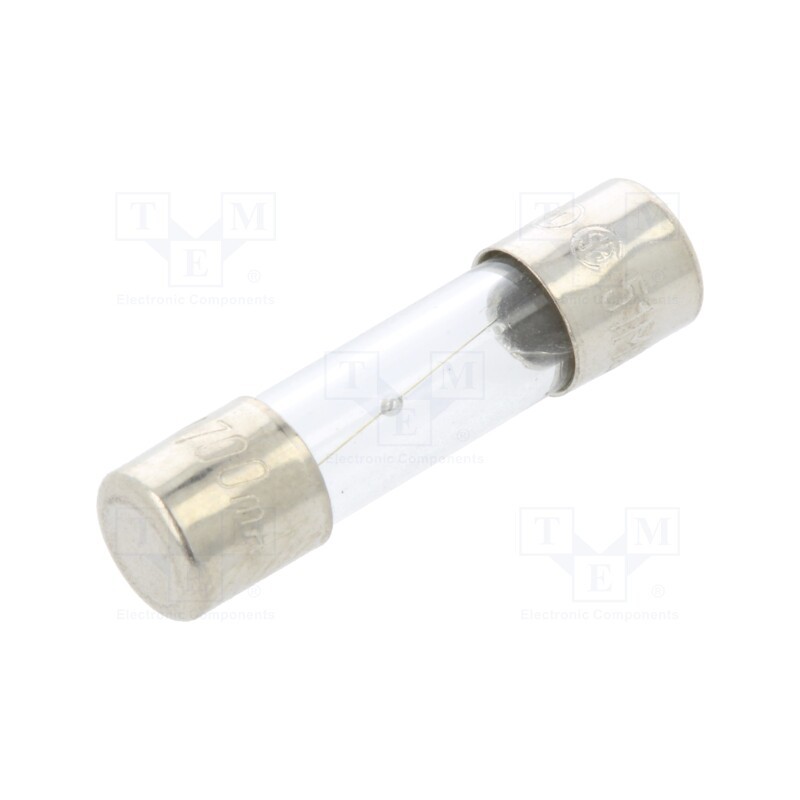 5 pcs x OPTIFUSE - MSC-700MA - Fuse: fuse, medium time-lag, 700mA, 250VAC, glass, 5x20mm, brass