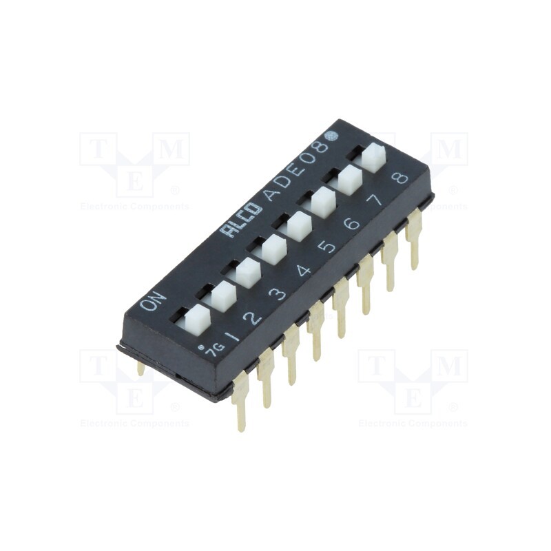 1 pcs x TE Connectivity - 1825360-5 - Switch: DIP-SWITCH, Poles number: 8, ON-OFF, 0.1A/24VDC, Pos: 2