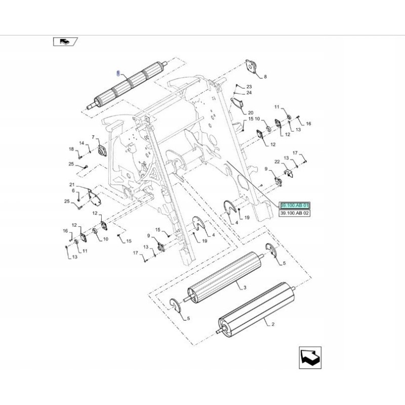 New Holland RB150 RB180 Baler Roller 84425714