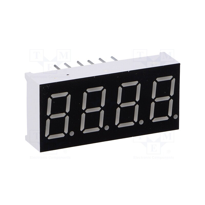 1 pcs x WENRUN - LFD036BAG-101A-02 - Display: LED, 7-segment, 9.14mm, 0.36', No.char: 4, green, 4.6mcd