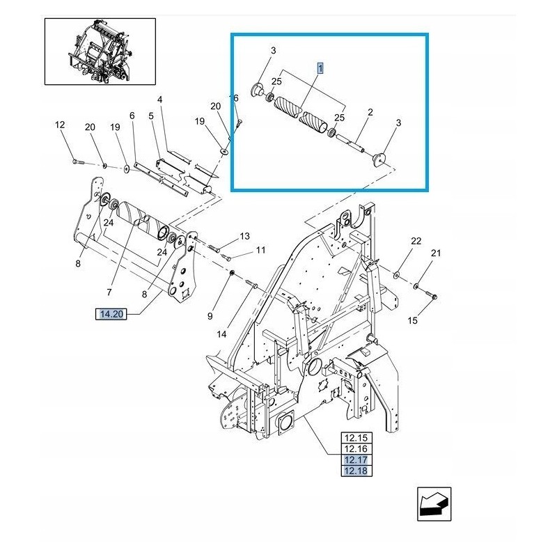 Press roller new holland br 84600591 cnh