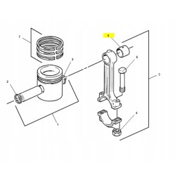 Connecting rod bushing for telehandler backhoe loader