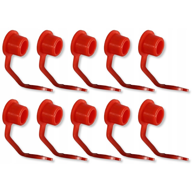 Set of red Kalamitki grease nipple covers, 10 pcs