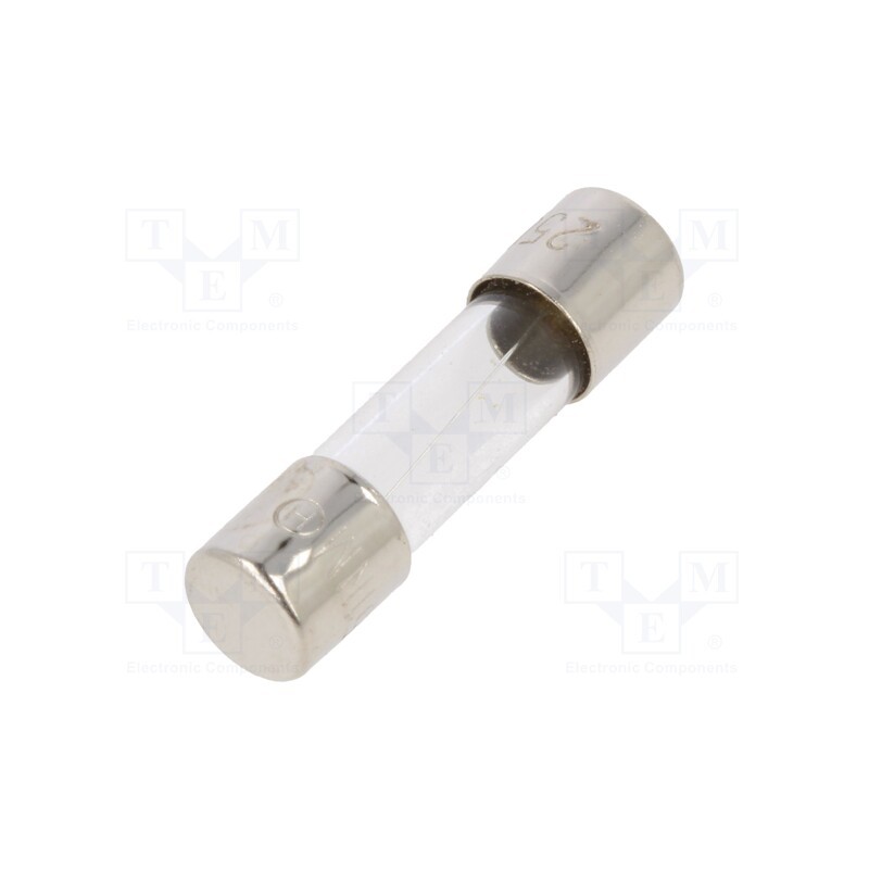 5 pcs x OPTIFUSE - FSC-6.3A - Fuse: fuse, quick blow, 6.3A, 250VAC, glass, 5x20mm, bulk
