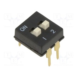 1 pcs x OMRON OCB - A6TN-2104 - Switch: DIP-SWITCH, Poles number: 2, ON-OFF, 0.025A/24VDC, Pos: 2