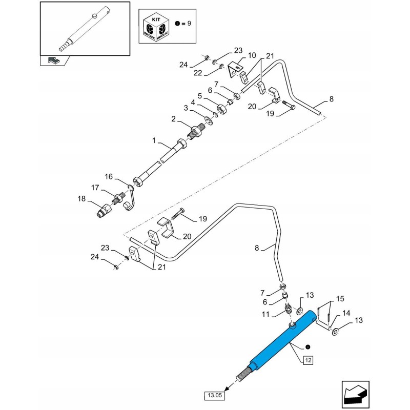 Press actuator new holland case 87616254 cnh