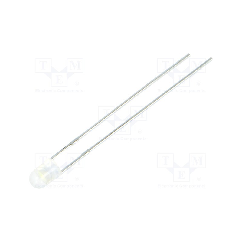 1 pcs x LUCKYLIGHT - LL-304WM2P-W2-1MF - LED, 3mm, white cold, 2200÷3800mcd, 30°, Front: convex, 2.8÷3.8V