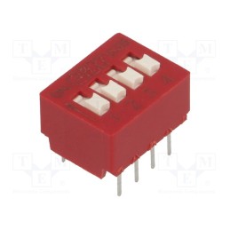 1 pcs x C&K - BD04 - Switch: DIP-SWITCH, Poles number: 4, OFF-ON, 0.025A/25VDC, Pos: 2