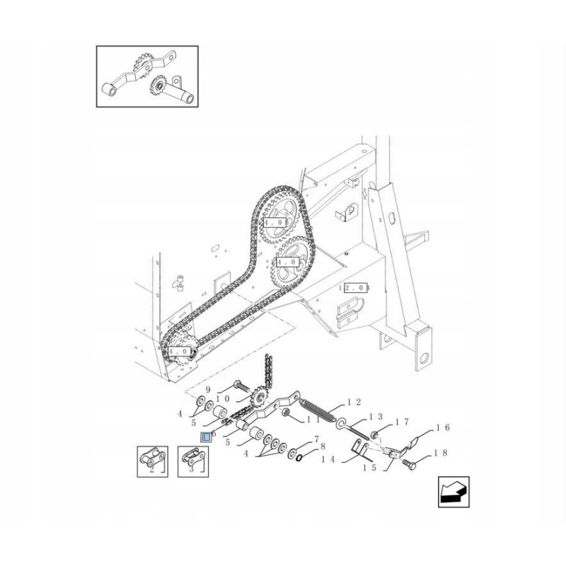 Main drive chain 84429994 new holland br cn