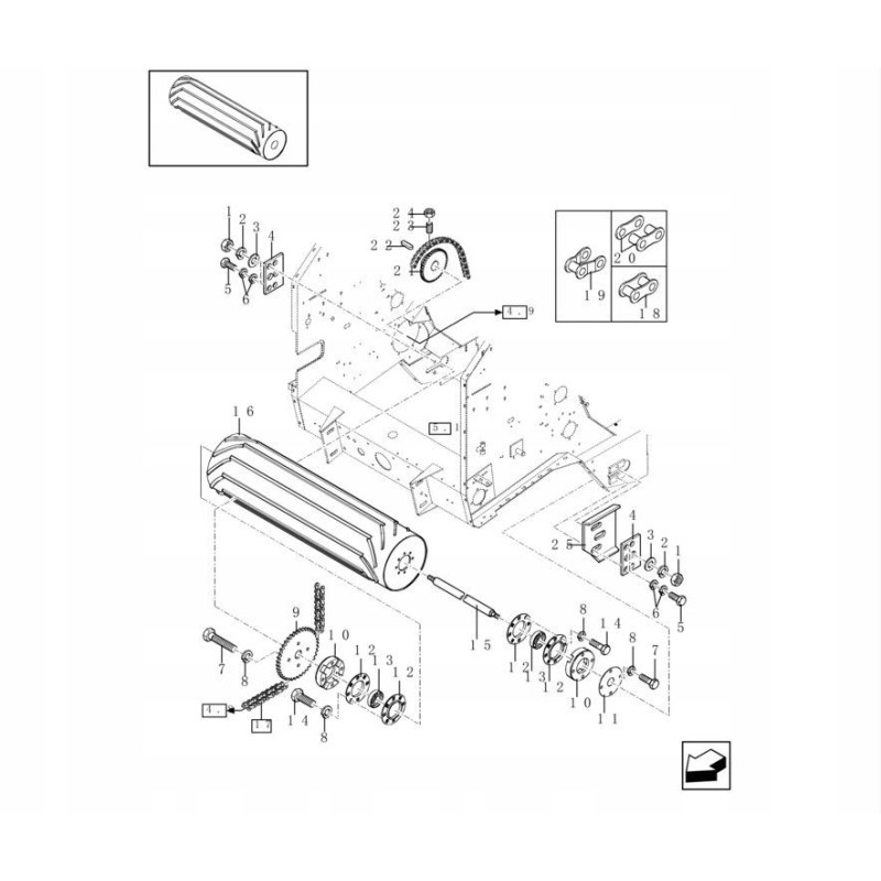 Press chain new holland br case rbx 84025767 cnh