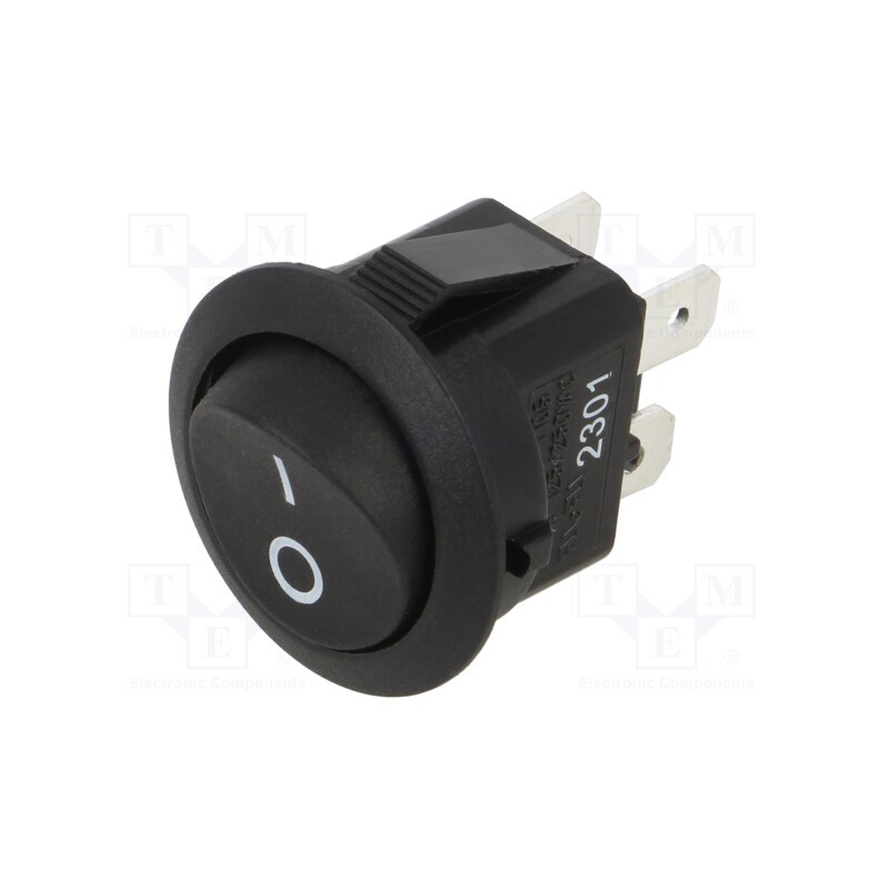 1 pcs x E-SWITCH - RR812C1121 - ROCKER, DPST, Pos: 2, ON-OFF, 10A/125VAC, black, none, Body: black