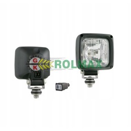 Halogen work lamp with built-in amp connector