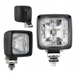 Halogen work lamp with built-in amp connector